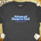Critical Flair Advanced Dungeon Dad T-Shirt Dark Heather / S - Dungeons and Dragons and tabletop RPG gaming apparel