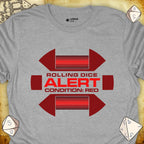 Critical Flair Alert Rolling Dice T-Shirt Sport Grey / S - Dungeons and Dragons and tabletop RPG gaming apparel