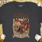 Critical Flair Awesome Dads T-Shirt Charcoal / S - Dungeons and Dragons and tabletop RPG gaming apparel