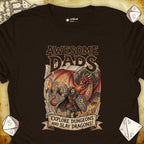 Critical Flair Awesome Dads T-Shirt Dark Chocolate / S - Dungeons and Dragons and tabletop RPG gaming apparel