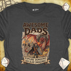 Critical Flair Awesome Dads T-Shirt Dark Heather / S - Dungeons and Dragons and tabletop RPG gaming apparel