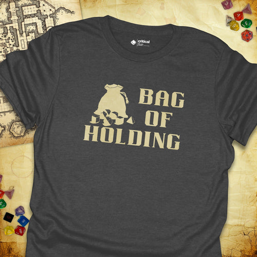 Critical Flair Bag of Holding T-Shirt Dark Heather / S - Dungeons and Dragons and tabletop RPG gaming apparel