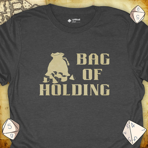 Critical Flair Bag of Holding T-Shirt Dark Heather / S - Dungeons and Dragons and tabletop RPG gaming apparel