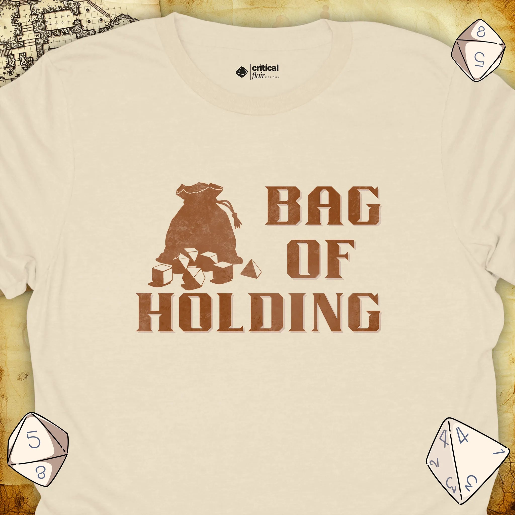 Critical Flair Bag of Holding T-Shirt Natural / S - Dungeons and Dragons and tabletop RPG gaming apparel