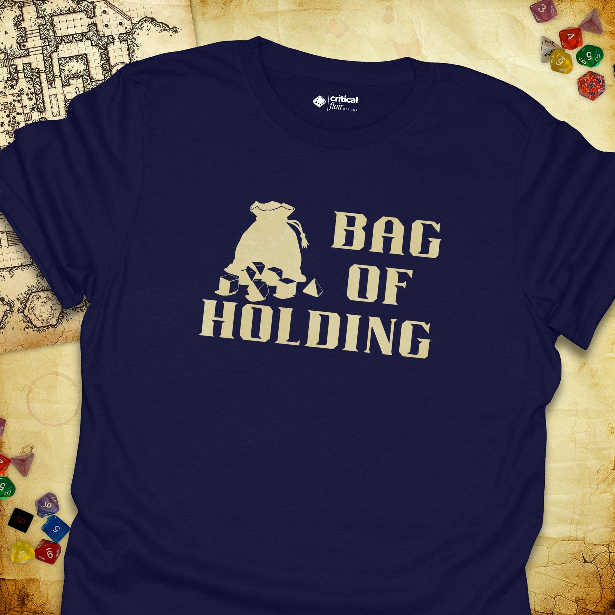 Critical Flair Bag of Holding T-Shirt Navy / S - Dungeons and Dragons and tabletop RPG gaming apparel