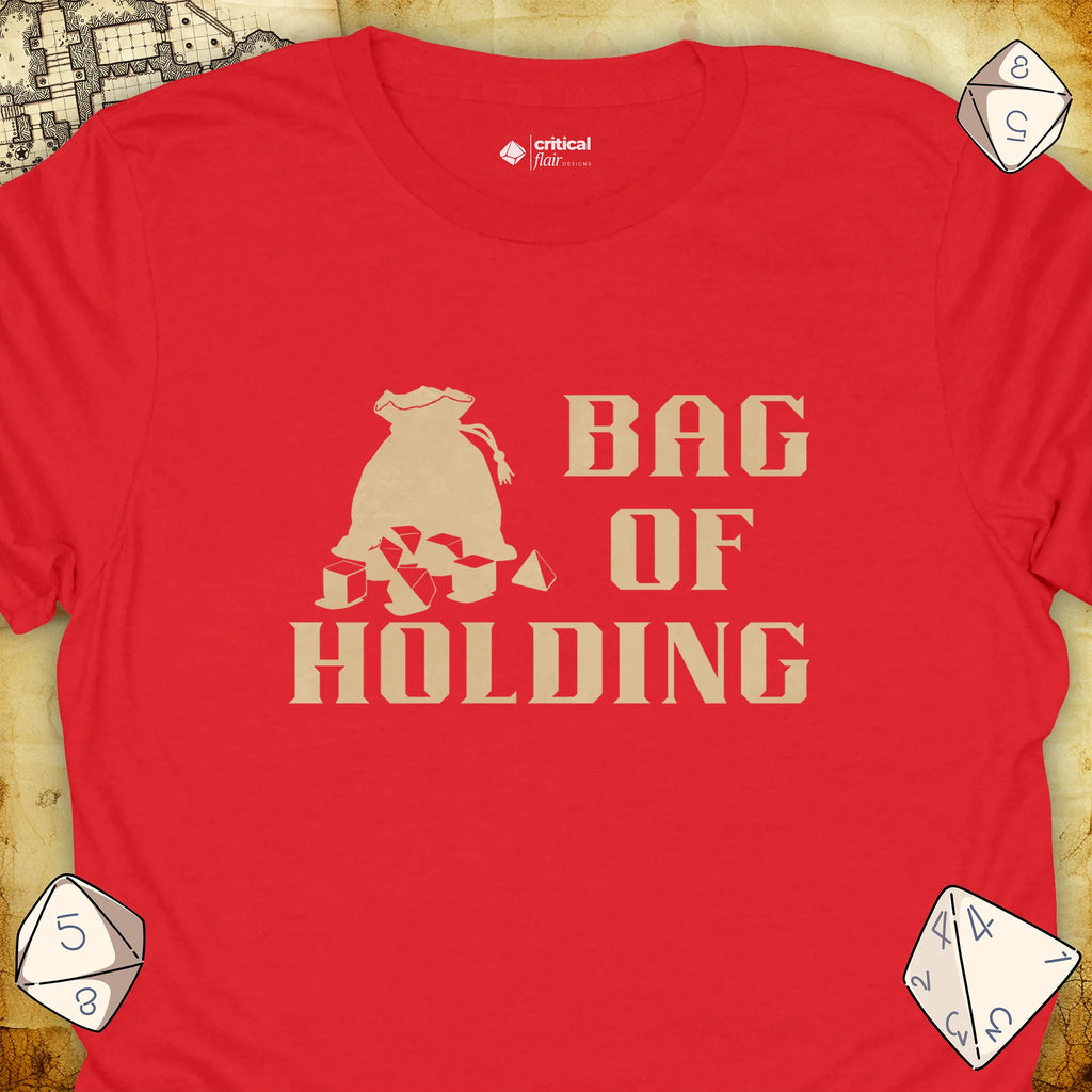 Critical Flair Bag of Holding T-Shirt Red / S - Dungeons and Dragons and tabletop RPG gaming apparel