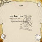 Critical Flair Barbarian Definition T-Shirt Natural / S - Dungeons and Dragons and tabletop RPG gaming apparel