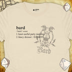 Critical Flair Bard Definition T-Shirt Natural / S - Dungeons and Dragons and tabletop RPG gaming apparel
