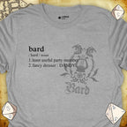 Critical Flair Bard Definition T-Shirt Sport Grey / S - Dungeons and Dragons and tabletop RPG gaming apparel