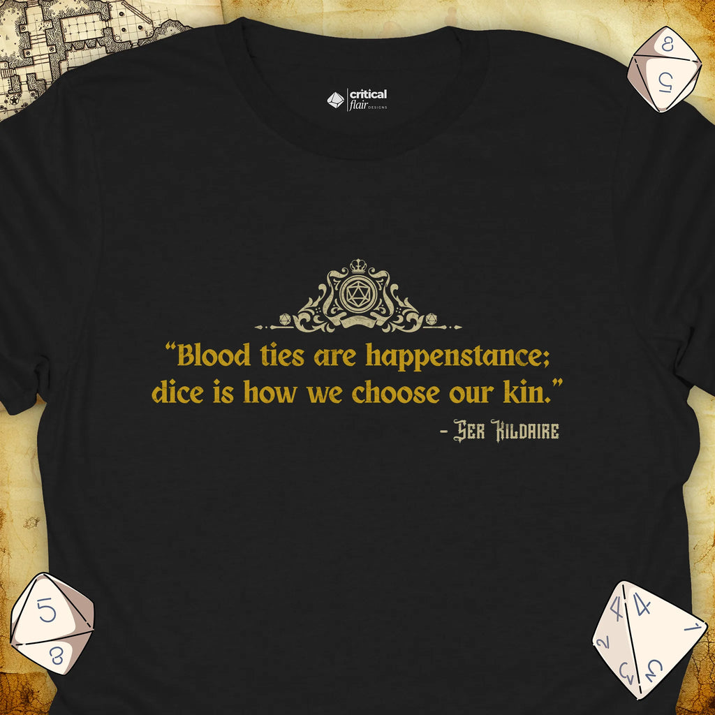Critical Flair Blood Ties T-Shirt Black / S - Dungeons and Dragons and tabletop RPG gaming apparel