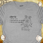 Critical Flair Cleric Definition T-Shirt Sport Grey / S - Dungeons and Dragons and tabletop RPG gaming apparel