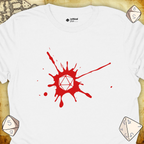 Critical Flair D20 Splotch T-Shirt White / S - Dungeons and Dragons and tabletop RPG gaming apparel