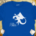 Critical Flair Dragon Eats Stick Family T-Shirt Royal / S - Dungeons and Dragons and tabletop RPG gaming apparel