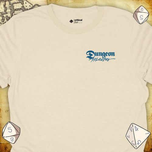 Critical Flair Dungeon Master (Badge) T-Shirt Natural / S - Dungeons and Dragons and tabletop RPG gaming apparel