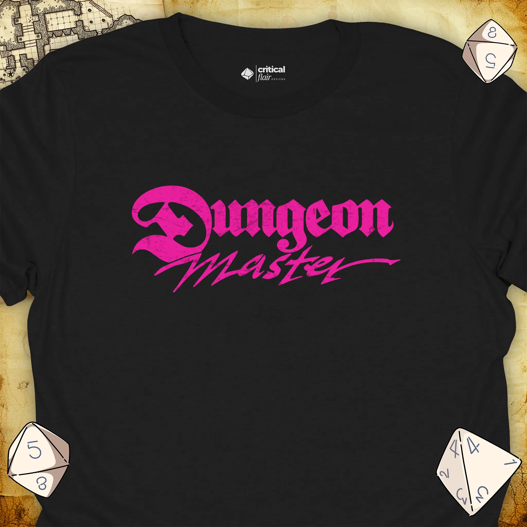 Critical Flair Dungeon Master T-Shirt Black / S - Dungeons and Dragons and tabletop RPG gaming apparel
