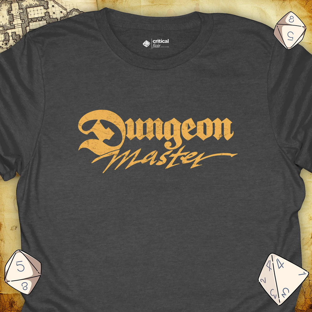 Critical Flair Dungeon Master T-Shirt Dark Heather / S - Dungeons and Dragons and tabletop RPG gaming apparel