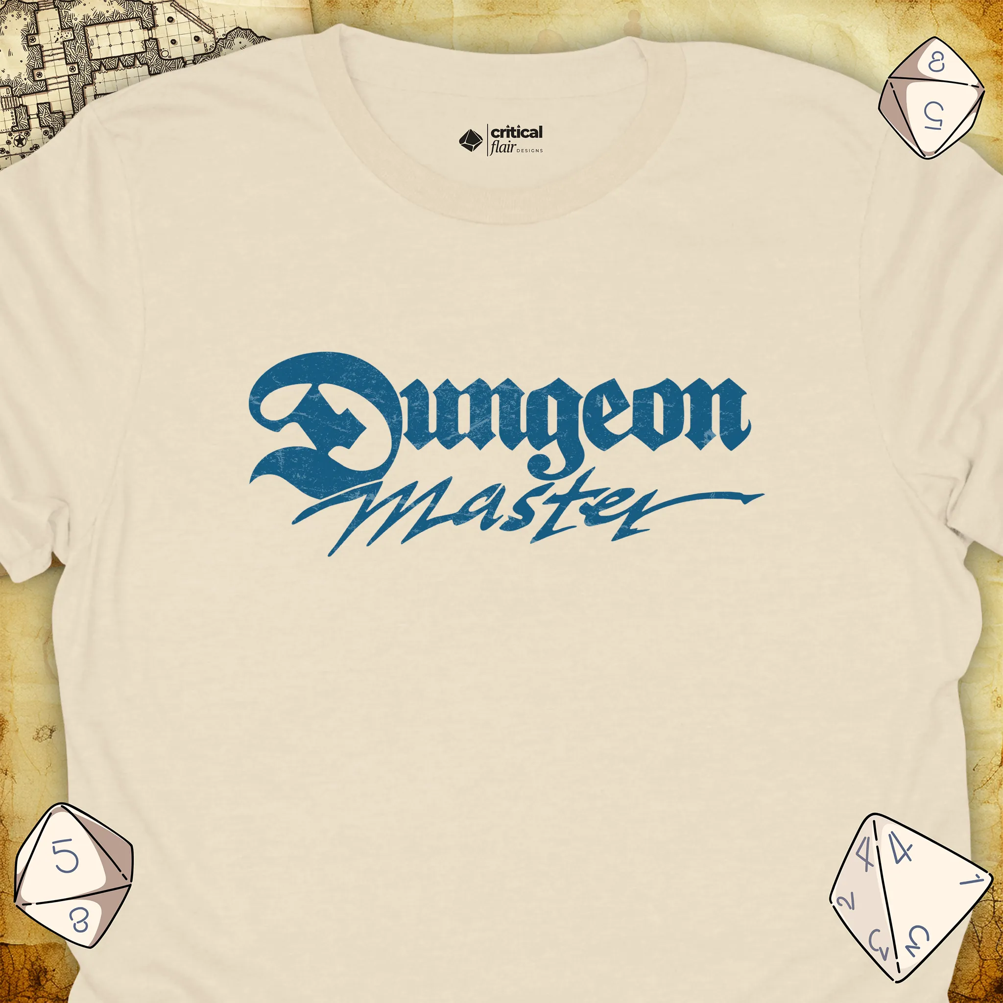 Critical Flair Dungeon Master T-Shirt Natural / S - Dungeons and Dragons and tabletop RPG gaming apparel
