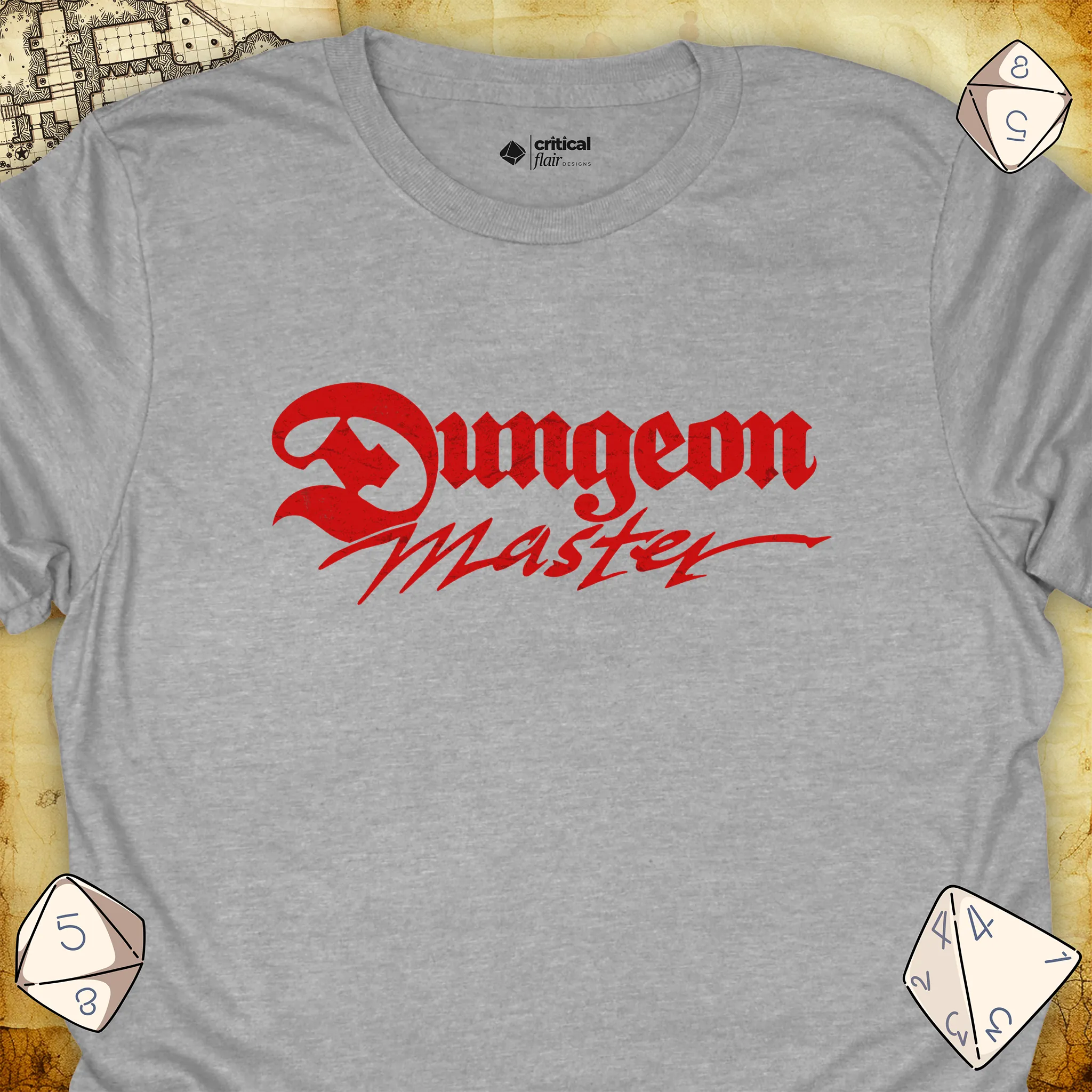 Critical Flair Dungeon Master T-Shirt Sport Grey / S - Dungeons and Dragons and tabletop RPG gaming apparel
