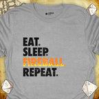 Critical Flair Eat. Sleep. Fireball. Repeat. T-Shirt Sport Grey / S - Dungeons and Dragons and tabletop RPG gaming apparel