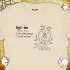 Critical Flair Fighter Definition T-Shirt Natural / S - Dungeons and Dragons and tabletop RPG gaming apparel