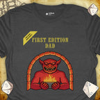 Critical Flair First Edition Dad T-Shirt Dark Heather / S - Dungeons and Dragons and tabletop RPG gaming apparel