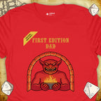 Critical Flair First Edition Dad T-Shirt Red / S - Dungeons and Dragons and tabletop RPG gaming apparel