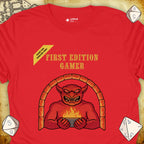 Critical Flair First Edition Gamer T-Shirt Red / S - Dungeons and Dragons and tabletop RPG gaming apparel