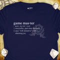 Critical Flair Game Master Definition T-Shirt Navy / S - Dungeons and Dragons and tabletop RPG gaming apparel