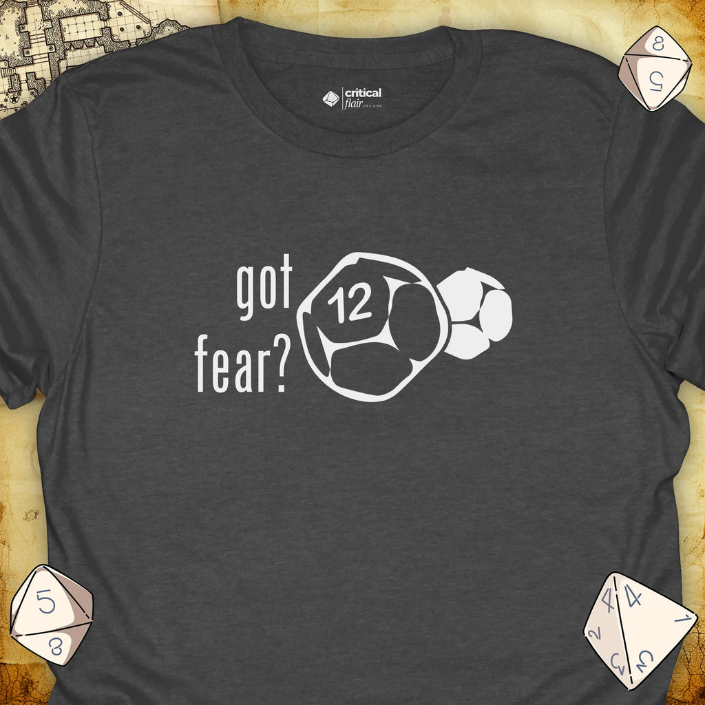 Critical Flair got fear? Daggerheart T-Shirt Dark Heather / S - Dungeons and Dragons and tabletop RPG gaming apparel
