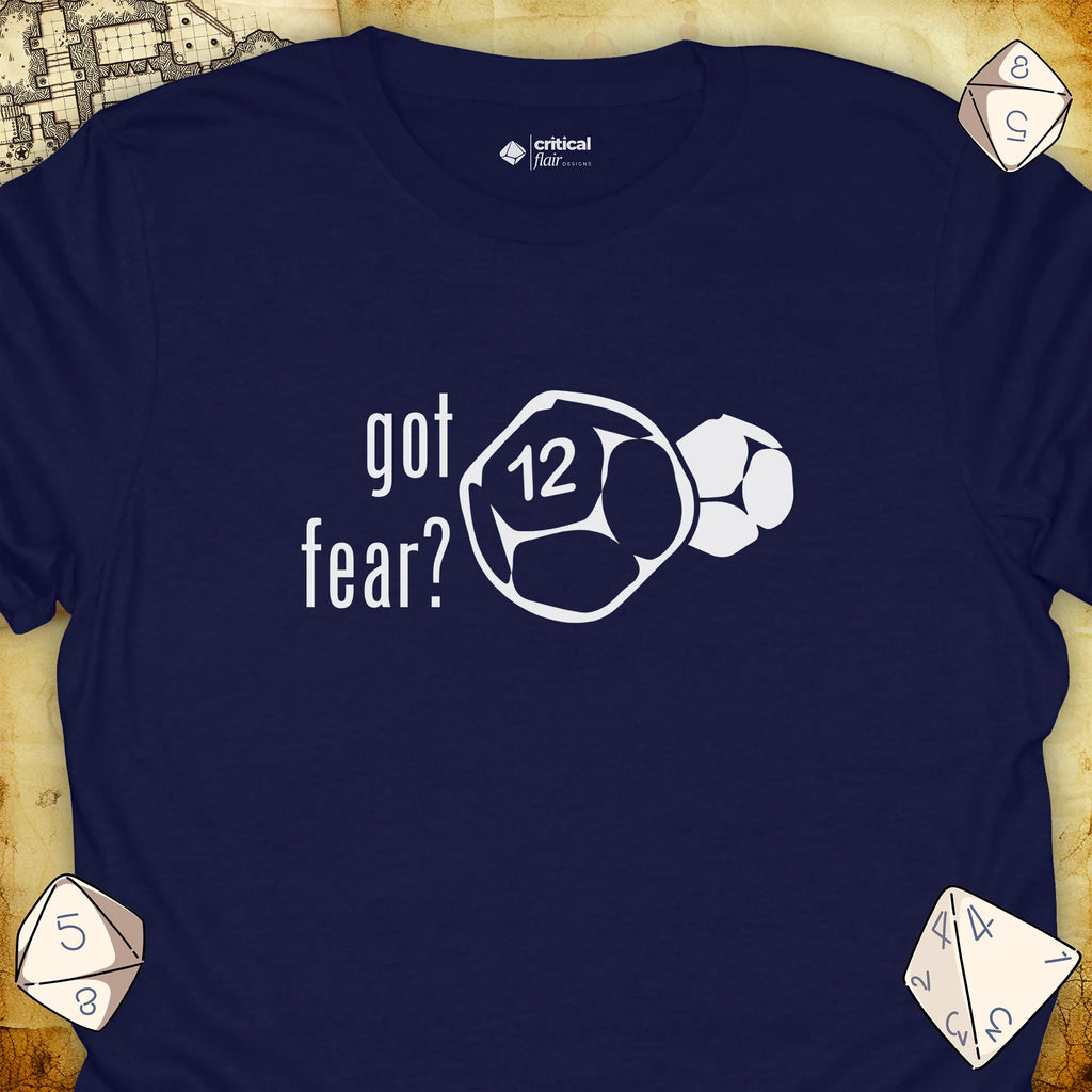Critical Flair got fear? Daggerheart T-Shirt Navy / S - Dungeons and Dragons and tabletop RPG gaming apparel