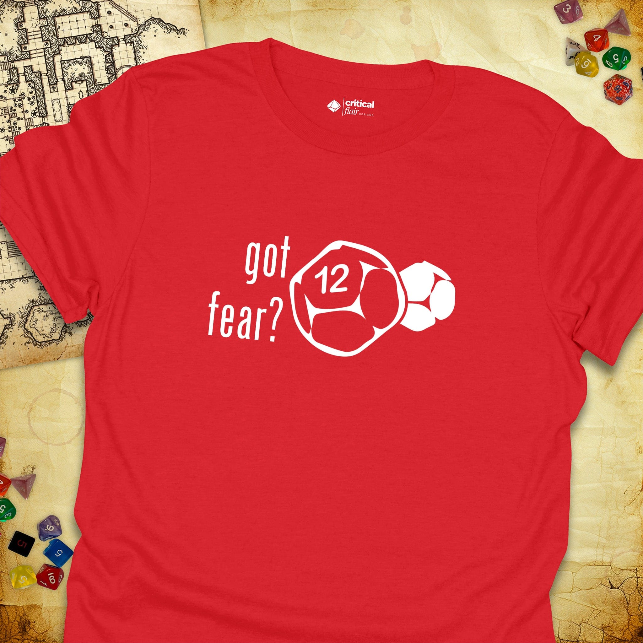 Critical Flair got fear? Daggerheart T-Shirt Red / S - Dungeons and Dragons and tabletop RPG gaming apparel
