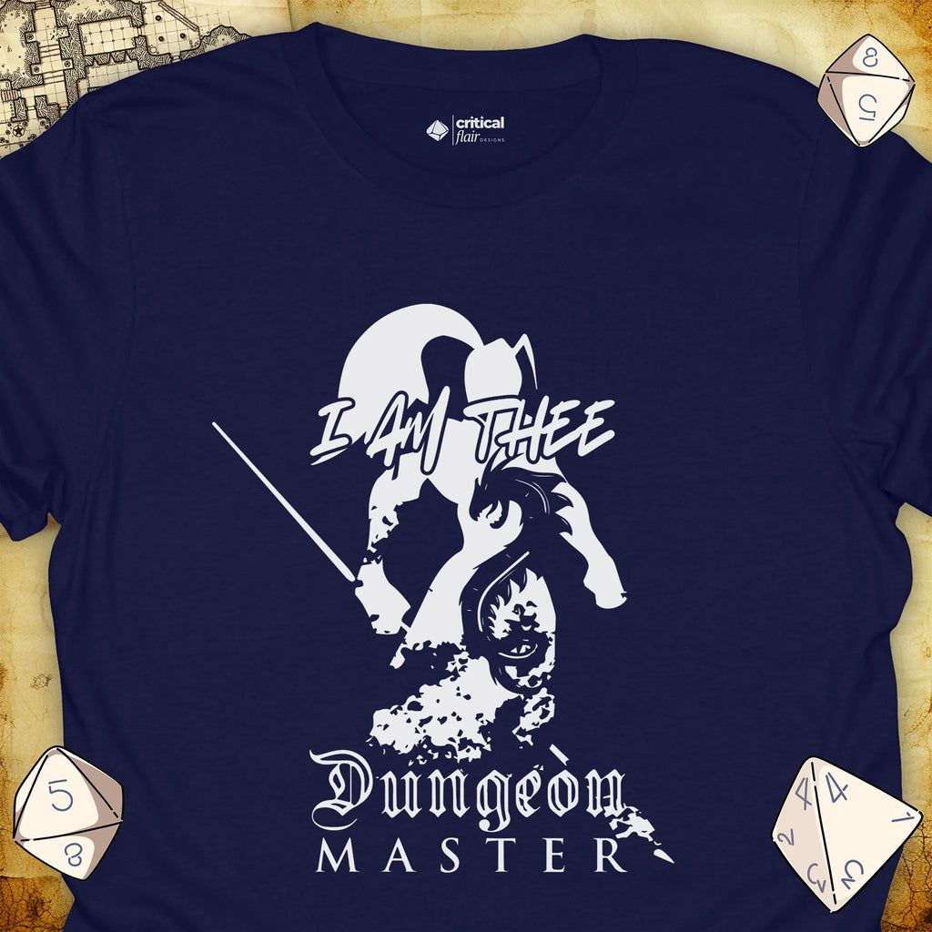 Critical Flair I Am Thee DM - Spearman T-Shirt Navy / S - Dungeons and Dragons and tabletop RPG gaming apparel
