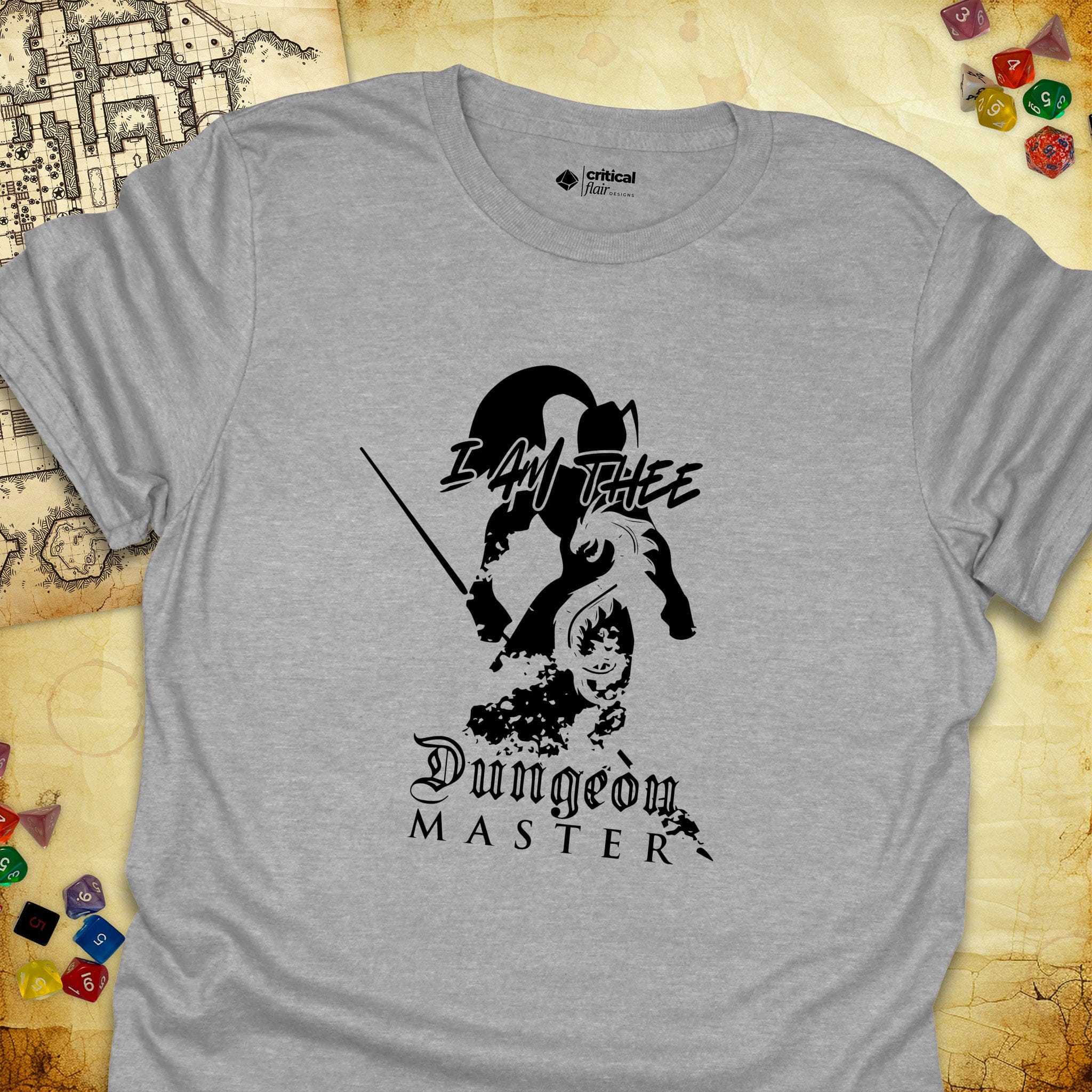 Critical Flair I Am Thee DM - Spearman T-Shirt Sport Grey / S - Dungeons and Dragons and tabletop RPG gaming apparel