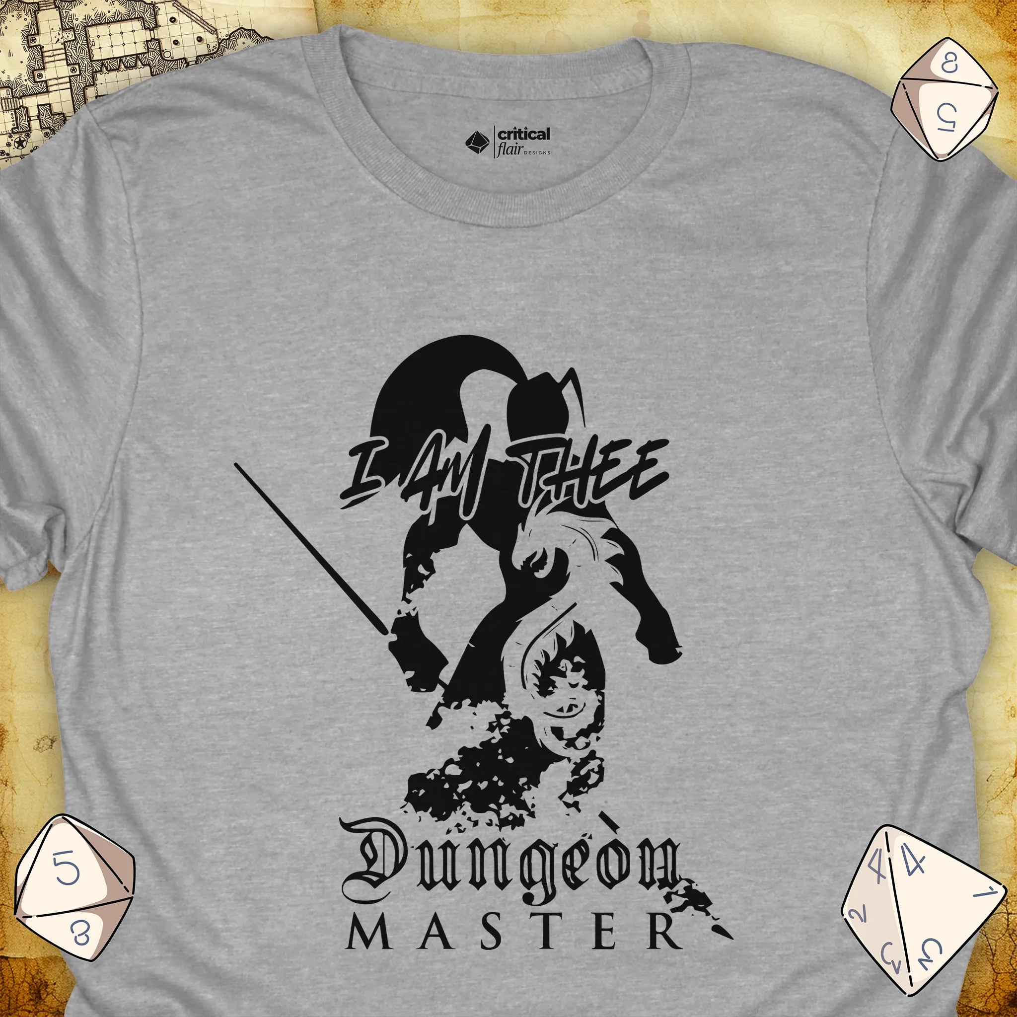 Critical Flair I Am Thee DM - Spearman T-Shirt Sport Grey / S - Dungeons and Dragons and tabletop RPG gaming apparel
