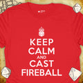 Critical Flair Keep Calm and Cast Fireball T-Shirt Red / S - Dungeons and Dragons and tabletop RPG gaming apparel
