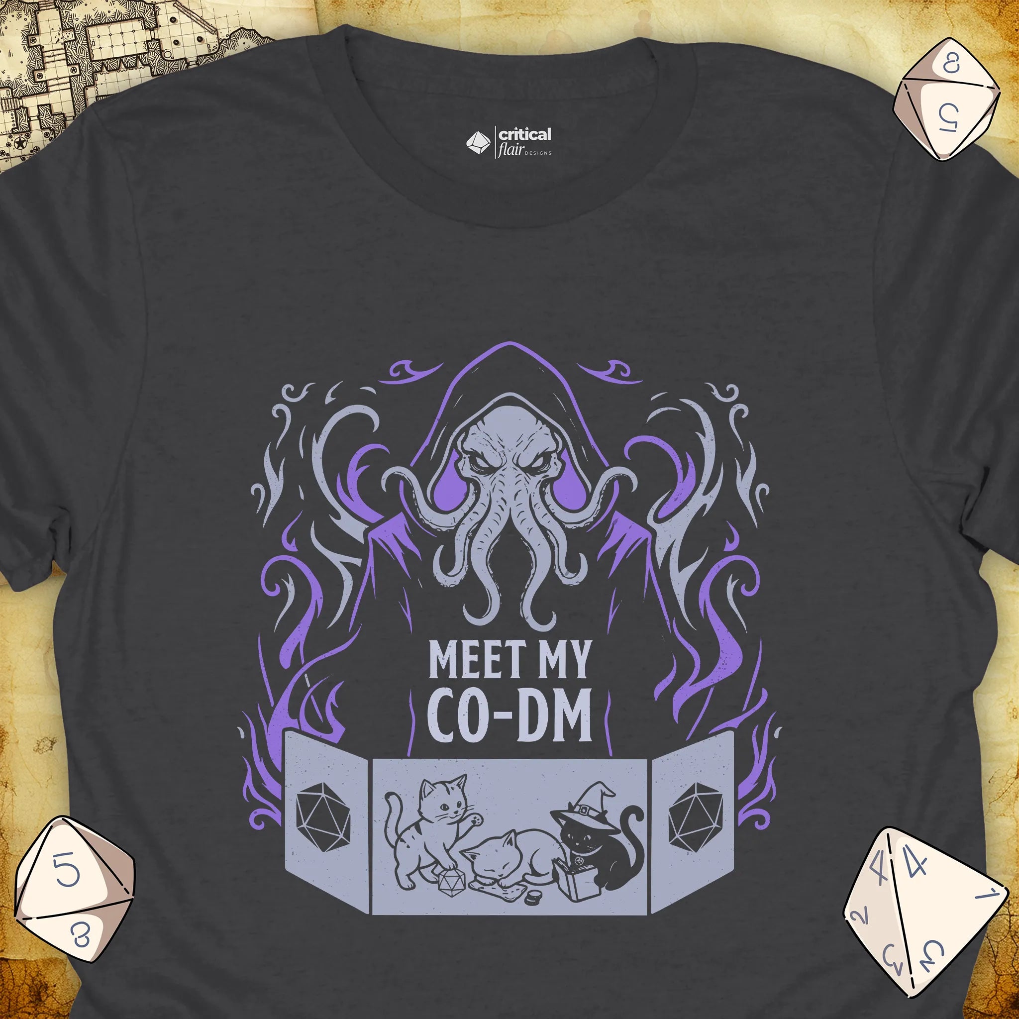 Critical Flair Meet My Co-DM T-Shirt Charcoal / S - Dungeons and Dragons and tabletop RPG gaming apparel