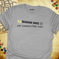 Critical Flair ...My Character Died T-Shirt Sport Grey / S - Dungeons and Dragons and tabletop RPG gaming apparel
