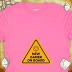 Critical Flair New Gamer On Board T-Shirt Azalea / S - Dungeons and Dragons and tabletop RPG gaming apparel
