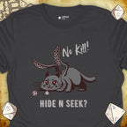 Critical Flair No Kill! (Displacer Kitty) T-Shirt Charcoal / S - Dungeons and Dragons and tabletop RPG gaming apparel