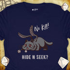 Critical Flair No Kill! (Displacer Kitty) T-Shirt Navy / S - Dungeons and Dragons and tabletop RPG gaming apparel