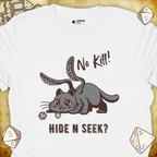 Critical Flair No Kill! (Displacer Kitty) T-Shirt White / S - Dungeons and Dragons and tabletop RPG gaming apparel