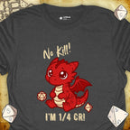 Critical Flair No Kill! (Dragon) T-Shirt Dark Heather / S - Dungeons and Dragons and tabletop RPG gaming apparel