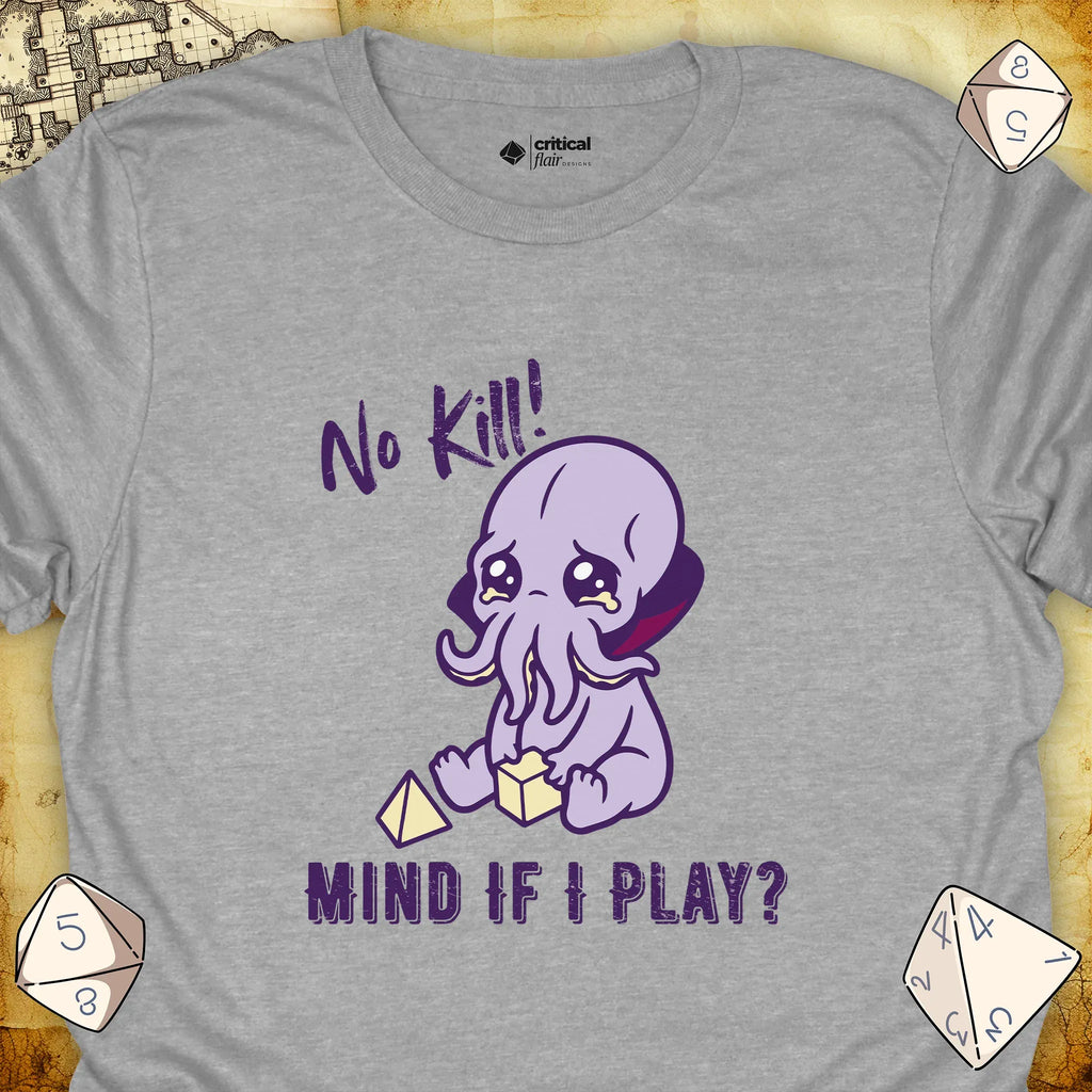 Critical Flair No Kill! (Mind Flayer) T-Shirt Sport Grey / S - Dungeons and Dragons and tabletop RPG gaming apparel