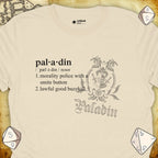 Critical Flair Paladin Definition T-Shirt Natural / S - Dungeons and Dragons and tabletop RPG gaming apparel