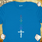 Critical Flair Rainbow Sword T-Shirt Sapphire / S - Dungeons and Dragons and tabletop RPG gaming apparel