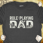 Critical Flair Role-Playing Dad T-Shirt Dark Heather / S - Dungeons and Dragons and tabletop RPG gaming apparel
