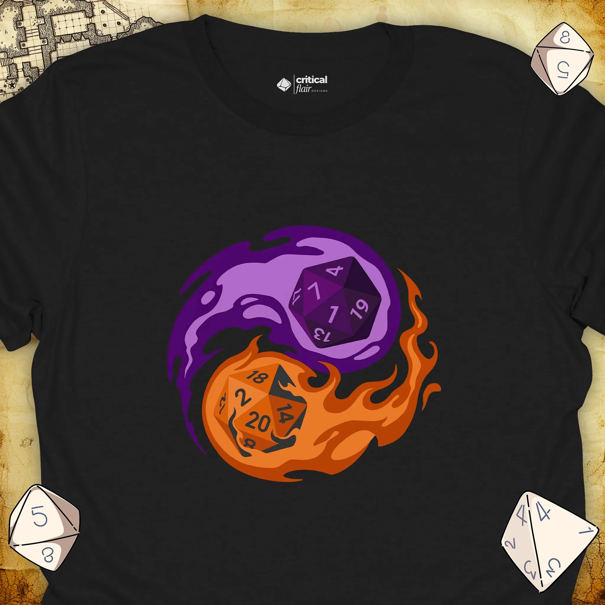 Critical Flair RPG Balance T-Shirt Black / S - Dungeons and Dragons and tabletop RPG gaming apparel