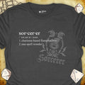 Critical Flair Sorcerer Definition T-Shirt Dark Heather / S - Dungeons and Dragons and tabletop RPG gaming apparel