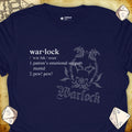 Critical Flair Warlock Definition T-Shirt Navy / S - Dungeons and Dragons and tabletop RPG gaming apparel